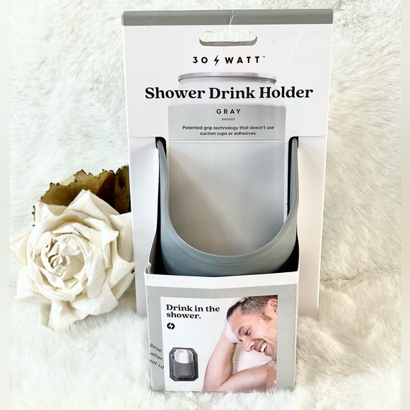 New with tag SHOWER DRINK HOLDER STAYS PUT Easy to apply GRAY #showerdrinkholder - Picture 1 of 5